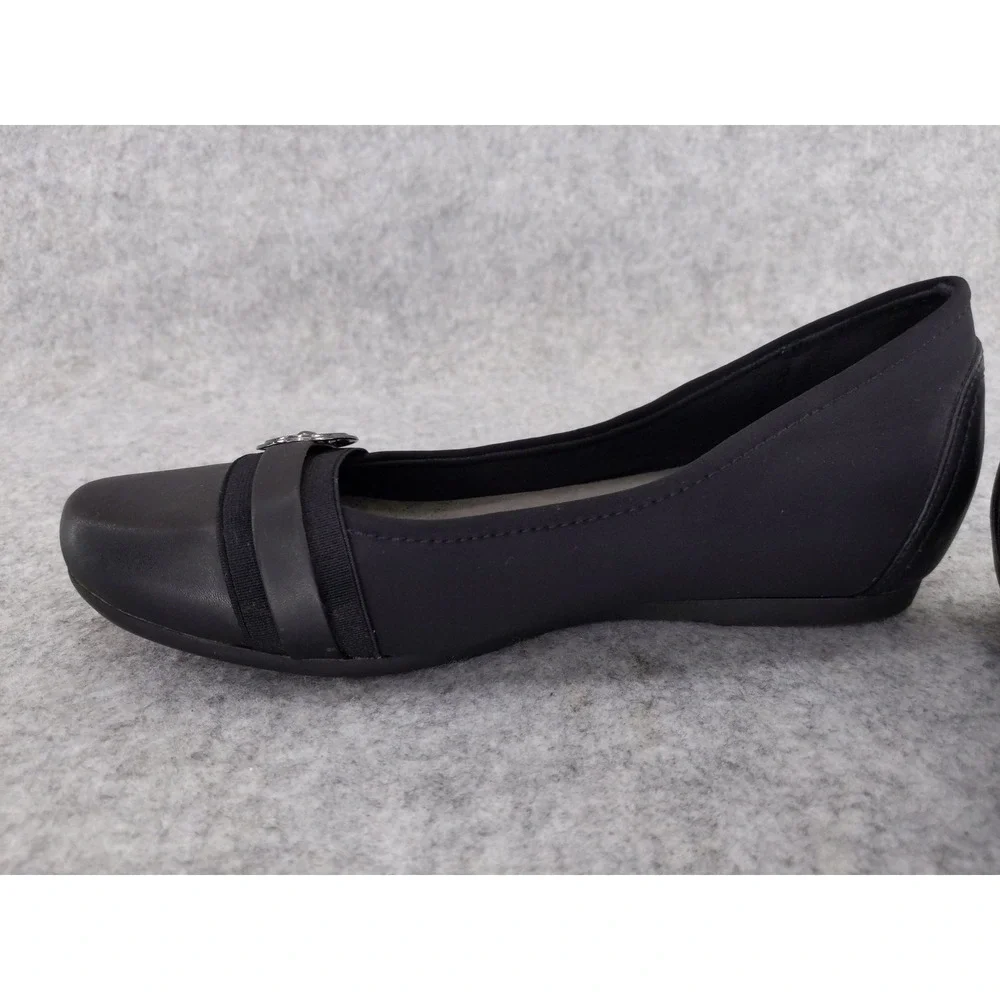 Baretraps Memory Foam Flats Comfort Buckle Detail Black Shoes Size 8M‎